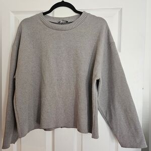 Zara  Ribbed  Long Sleeve Top. Oversized Croped. Size.L